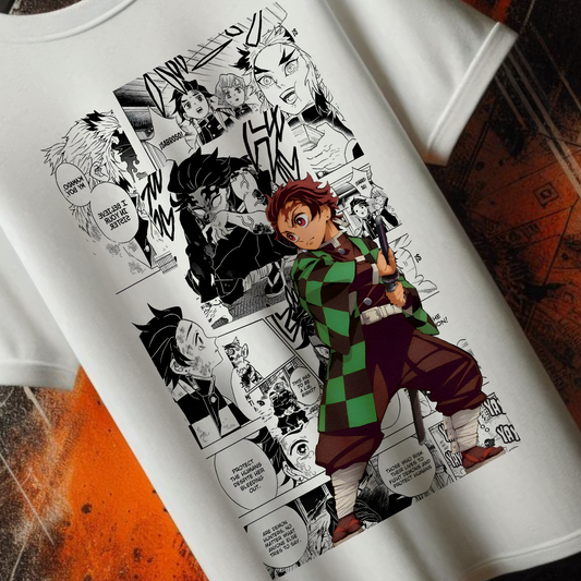 Demon Slayer - Tanjiro Kamado White Tee | Anime Graphic Tee