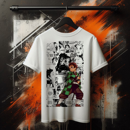 Demon Slayer - Tanjiro Kamado White Tee | Anime Graphic Tee