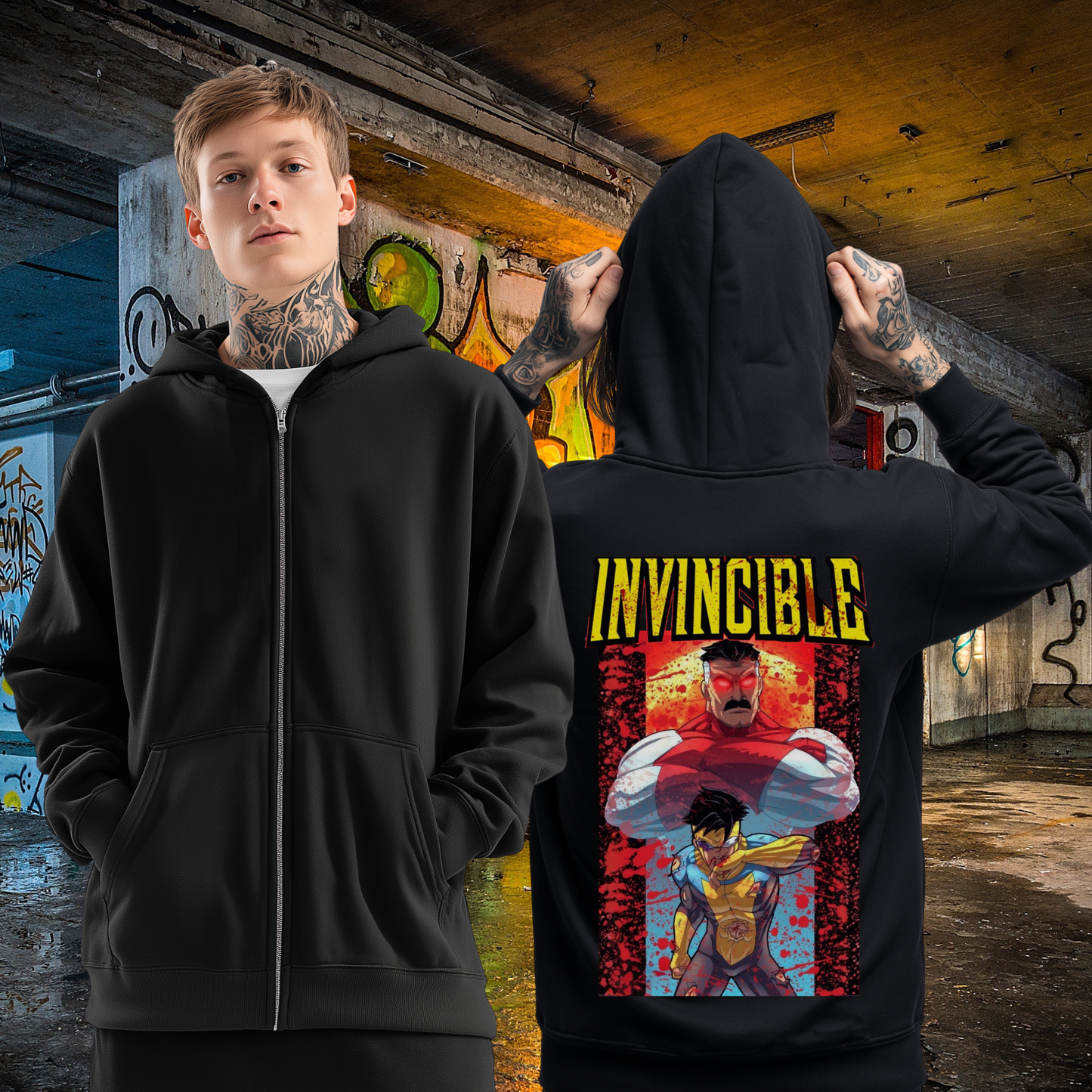 Invincible Full Zip Up Hoodie