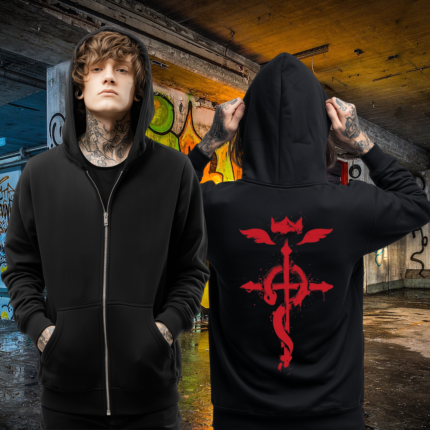 Full Metal Alchemist Zip Up Hoodie - Crest