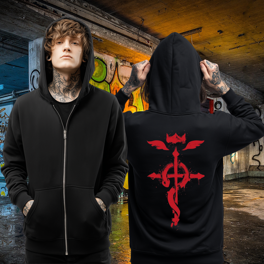 Full Metal Alchemist Zip Up Hoodie - Crest