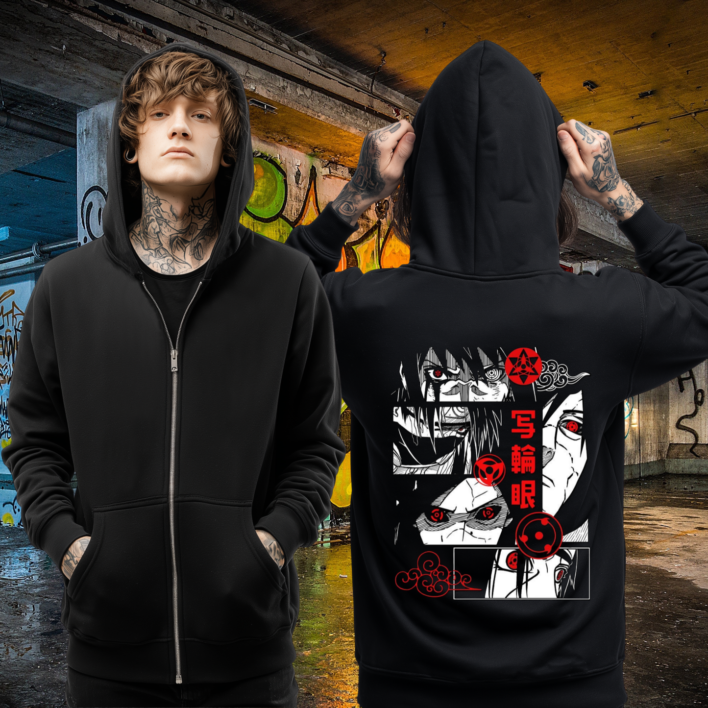 Sharingan Zip Up Hoodie