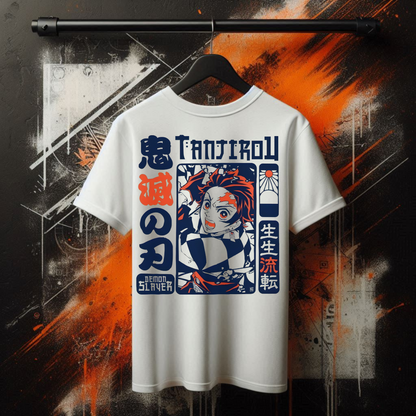 Demon Slayer - Tanjiro Kamado White Tee 2 | Anime Graphic Tee