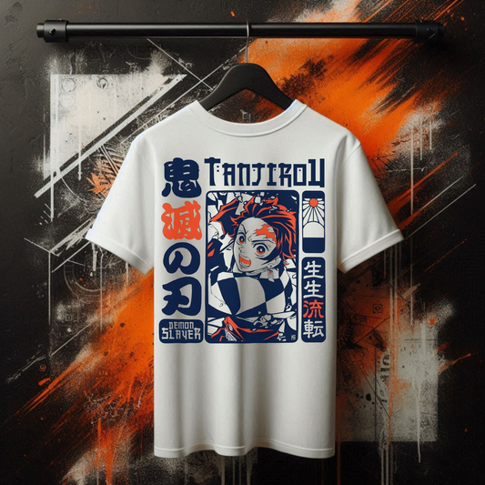 Demon Slayer - Tanjiro Kamado White Tee 2 | Anime Graphic Tee