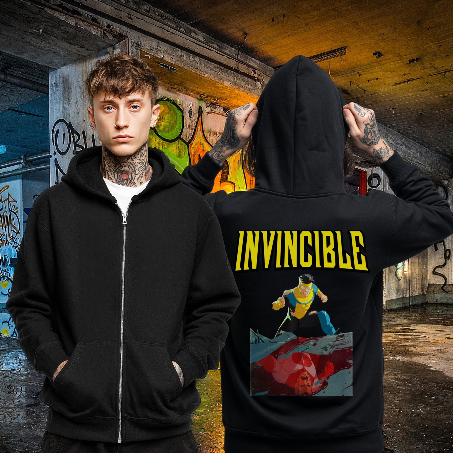 Invincible - Mark vs Omni Full Zip Up Hoodie