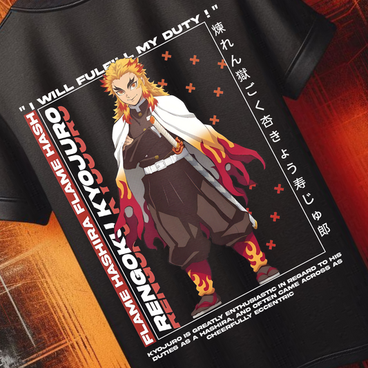 Demon Slayer - Kyojuro Rengoku Tshirt v2 | Anime Graphic Tee