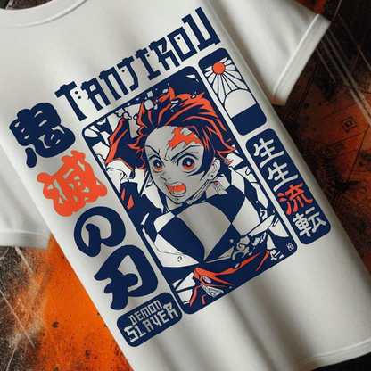 Demon Slayer - Tanjiro Kamado White Tee 2 | Anime Graphic Tee