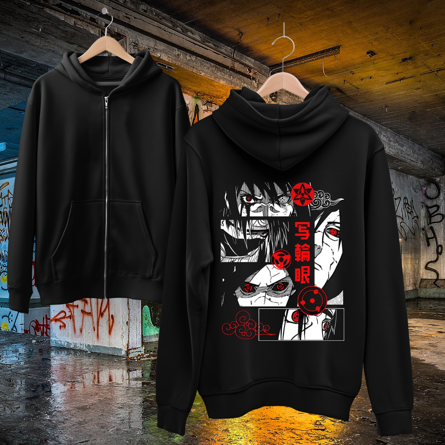 Sharingan Zip Up Hoodie