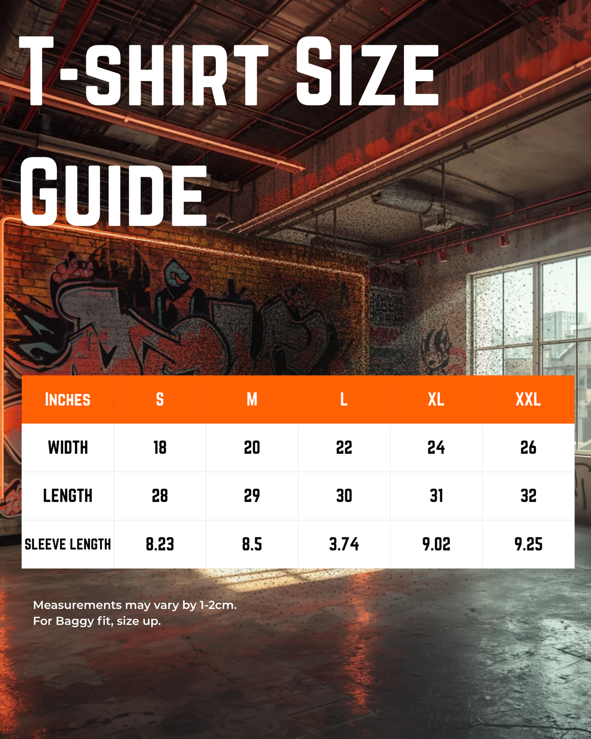 Anime Tees 4 U T-shirt size guide
